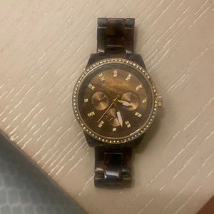 Michael Kors tortoise and gold watch